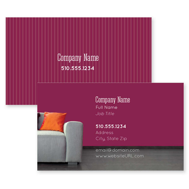 Chair & Sofa Business Card 2x3-1/2 Rectangle Horizontal