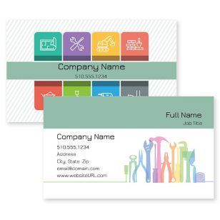 Hand Tool Business Card 2x3-1/2 Rectangle Horizontal - De York Green