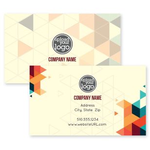 Abstract Triangle Business Card 2x3-1/2 Rectangle Horizontal - Wheat
