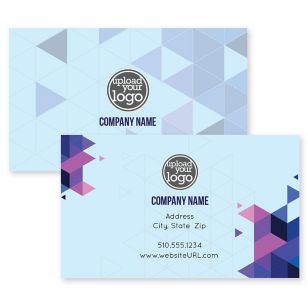 Abstract Triangle Business Card 2x3-1/2 Rectangle Horizontal - Blue, Sky