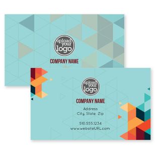 Abstract Triangle Business Card 2x3-1/2 Rectangle Horizontal - Tropical Teal