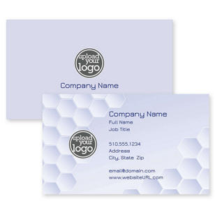 Hexagon Business Card 2x3-1/2 Rectangle Horizontal - Periwinkle Gray