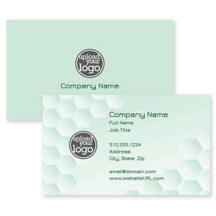 Hexagon Business Card 2x3-1/2 Rectangle Horizontal - Kiwi Green