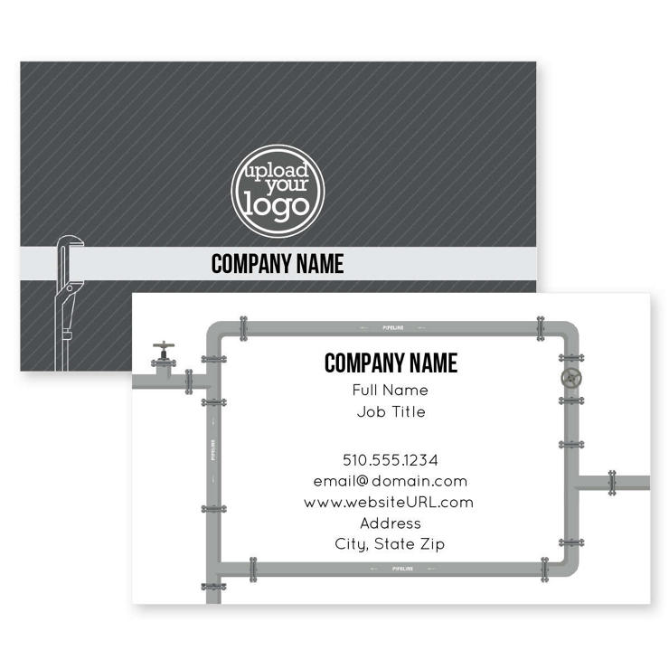 Plumbing Pipes Business Card 2x3-1/2 Rectangle Horizontal