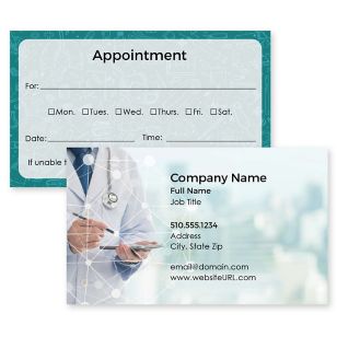Wellness Business Card 2x3-1/2 Rectangle Horizontal - Tropical Teal