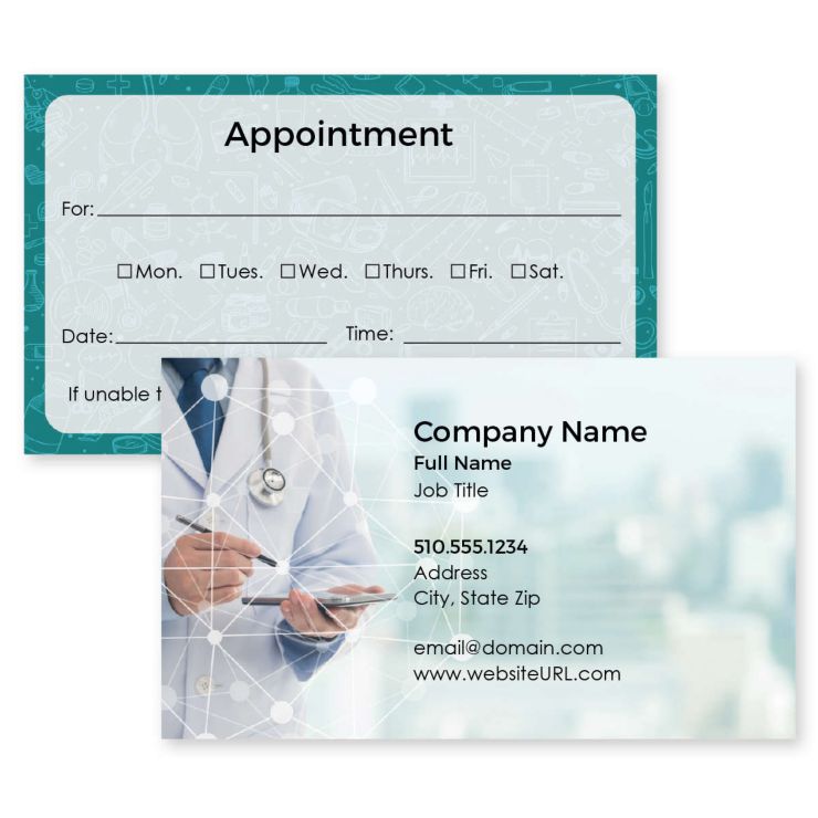 Wellness Business Card 2x3-1/2 Rectangle Horizontal - Tropical Teal