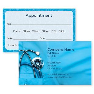 Wellness Business Card 2x3-1/2 Rectangle Horizontal - Blue, Sky