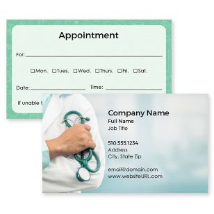 Wellness Business Card 2x3-1/2 Rectangle Horizontal - De York Green