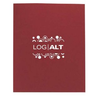 Linen Paper Folder - Burgundy