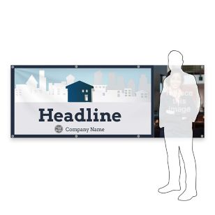 Home Shopping Vinyl Banner 3'x8' Rectangle Horizontal - Blue Stratos