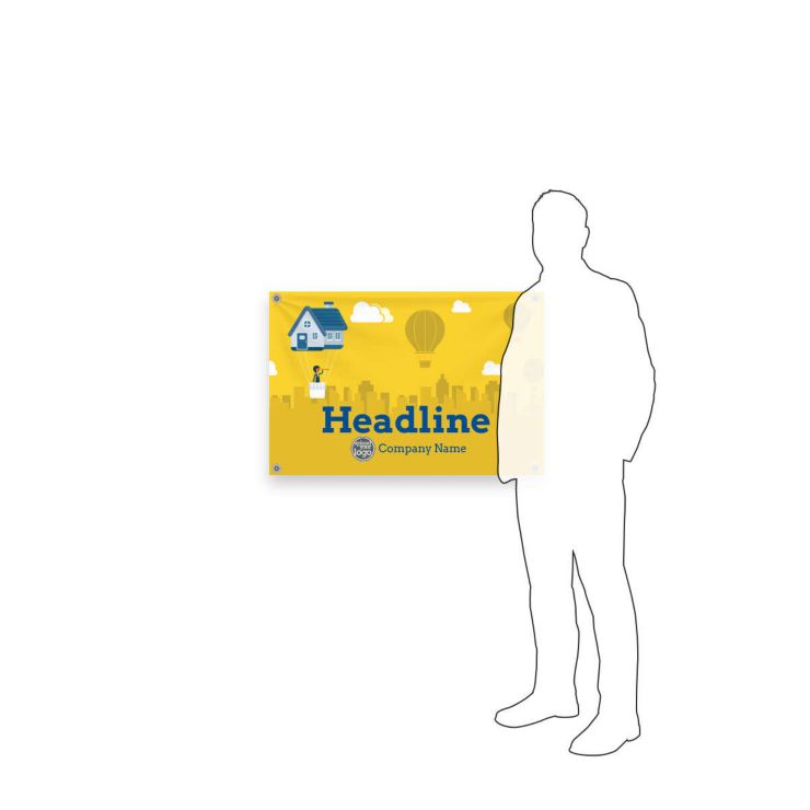 New Home Adventure Vinyl Banner 2'x3' Rectangle Horizontal - Lemon Yellow