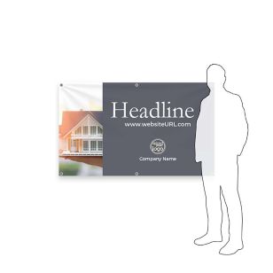 Picture This Vinyl Banner 3'x5' Rectangle Horizontal - Grey