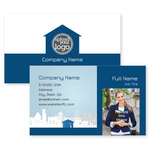 Full House Business Card 2x3-1/2 Rectangle Horizontal - Venice Blue