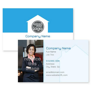Welcome Home Business Card 2x3-1/2 Rectangle Horizontal - Sky Blue