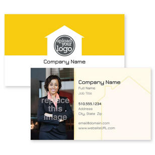 Welcome Home Business Card 2x3-1/2 Rectangle Horizontal - Lemon Yellow