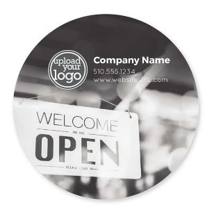 Welcoming Cafe Sticker 4x4 Circle - Iron