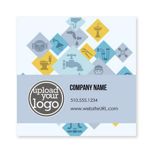 Plumber Montage Sticker 3x3 Square - Periwinkle Gray