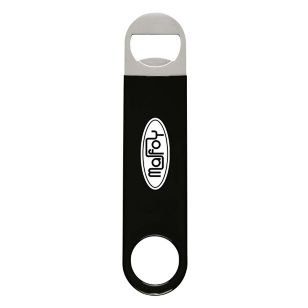 Large Vinyl-Coated Stainless Steel Bottle Opener - Black