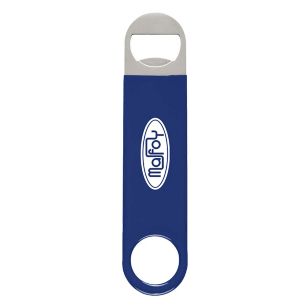 Large Vinyl-Coated Stainless Steel Bottle Opener - Blue