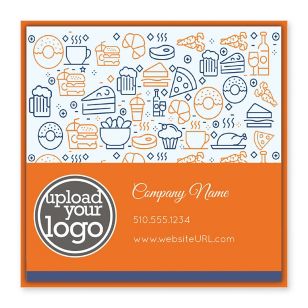 Victorian Kitchen Sticker 4x4 Square - Orange