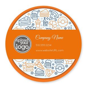 Victorian Kitchen Sticker 4x4 Circle - Orange