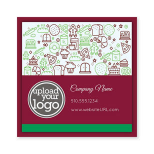 Victorian Kitchen Sticker 3x3 Square - Merlot Red