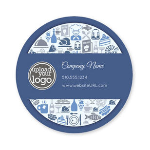 Victorian Kitchen Sticker 3x3 Circle - Venice Blue