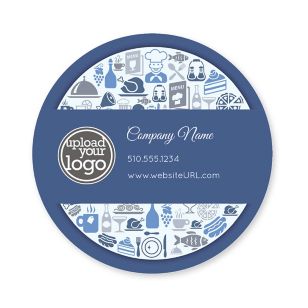 Victorian Kitchen Sticker 3x3 Circle - Venice Blue