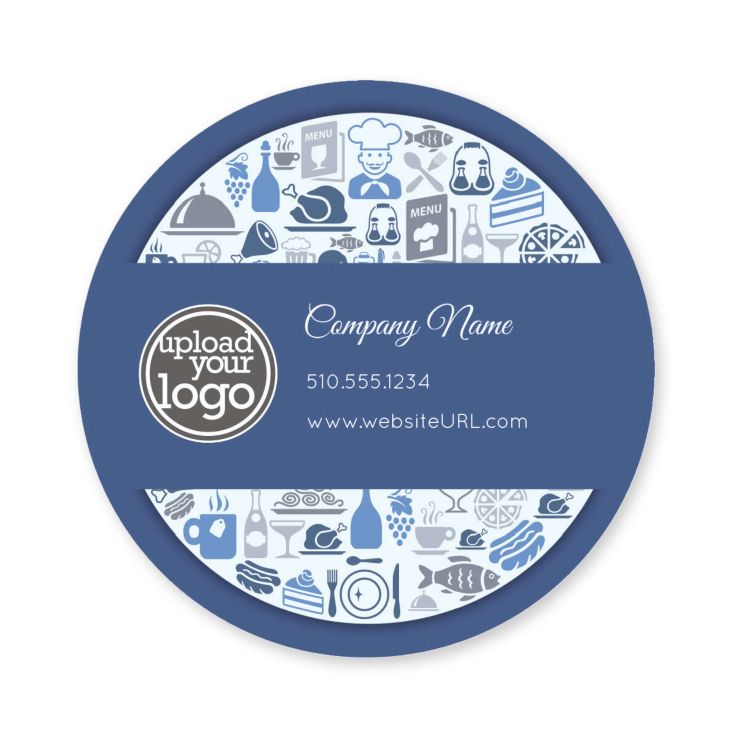 Victorian Kitchen Sticker 3x3 Circle - Venice Blue