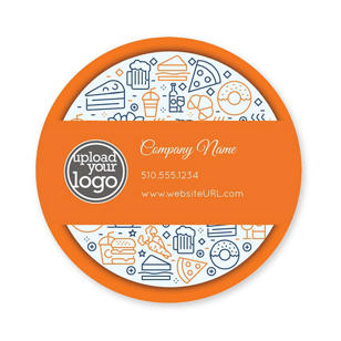 Victorian Kitchen Sticker 3x3 Circle - Orange