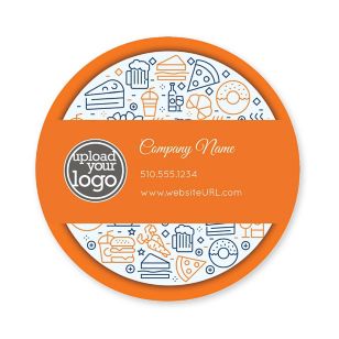 Victorian Kitchen Sticker 3x3 Circle - Orange