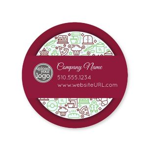 Victorian Kitchen Sticker 2x2 Circle - Merlot Red