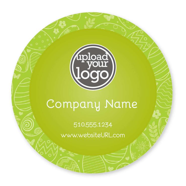 Easter Eggs Sticker 4x4 Circle - Kiwi Green