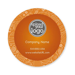 Easter Eggs Sticker 3x3 Circle - Desert Orange Red