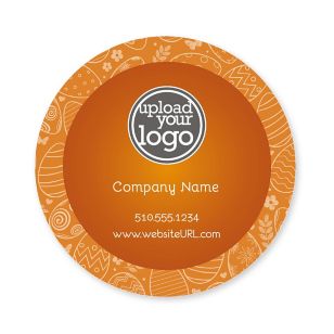Easter Eggs Sticker 3x3 Circle - Desert Orange Red