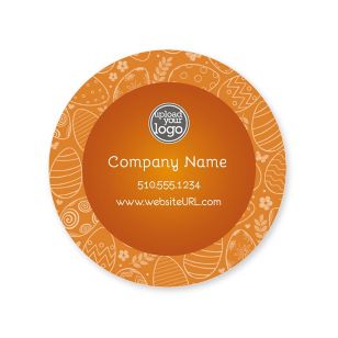 Easter Eggs Sticker 2x2 Circle - Desert Orange Red