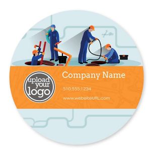 Plumbing Solution Sticker 4x4 Circle - Orange