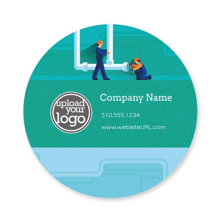 Plumbing Solution Sticker 3x3 Circle - Tropical Teal