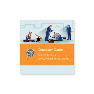 Plumbing Solution Sticker 2x2 Square - Orange