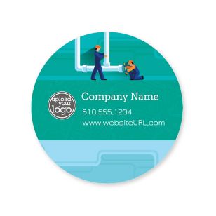 Plumbing Solution Sticker 2x2 Circle - Tropical Teal