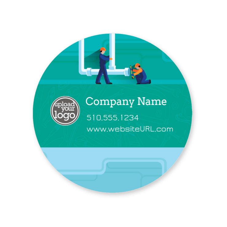Plumbing Solution Sticker 2x2 Circle - Tropical Teal