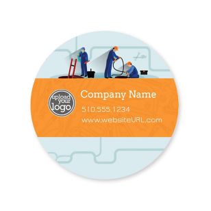 Plumbing Solution Sticker 2x2 Circle - Orange