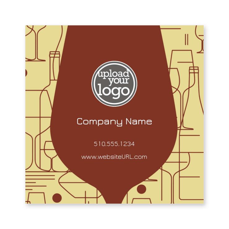 Cocktail Doodle Sticker 3x3 Square - Merlot Red