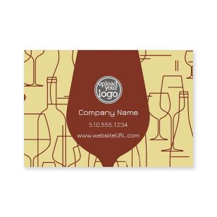 Cocktail Doodle Sticker 2x3 Rectangle Horizontal - Merlot Red