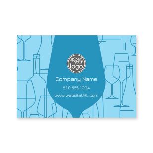 Cocktail Doodle Sticker 2x3 Rectangle Horizontal - Blue, Sky