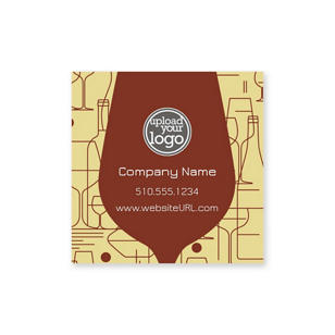 Cocktail Doodle Sticker 2x2 Square - Merlot Red