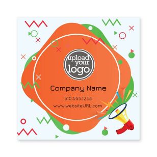 Announcement Sticker 3x3 Square - Citrus Orange