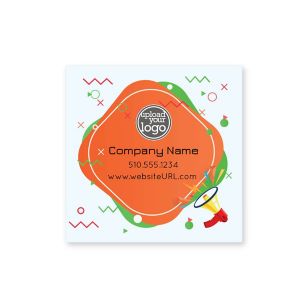 Announcement Sticker 2x2 Square - Citrus Orange