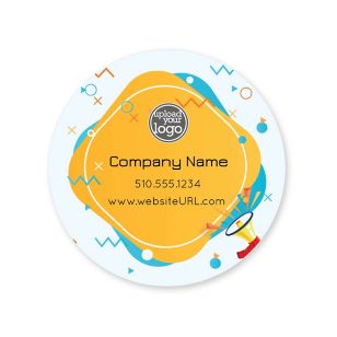 Announcement Sticker 2x2 Circle - School Bus Yellow