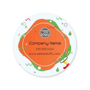 Announcement Sticker 2x2 Circle - Citrus Orange